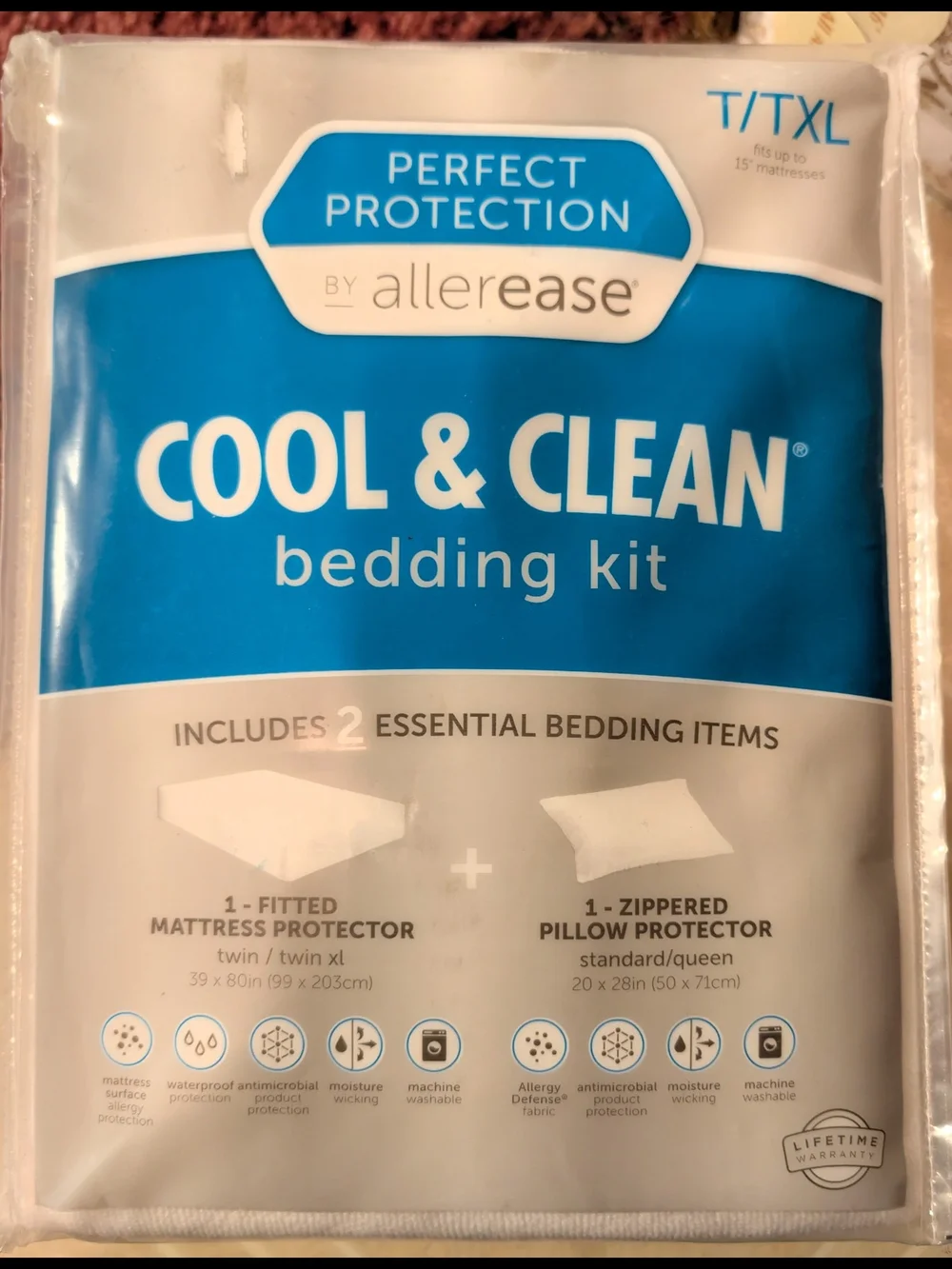 Allerease Cool & Clean Bedding Kit - White